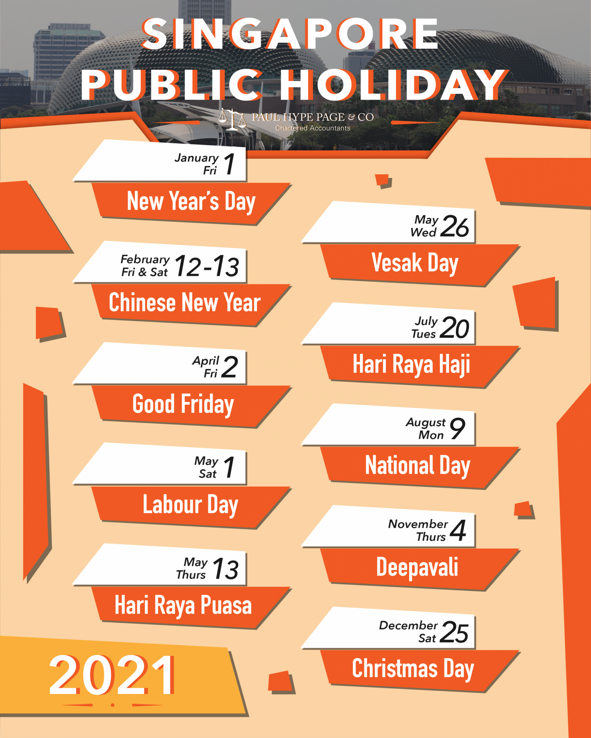 Singapore 2021 Public Holidays Year Planner With 2021 Holidays