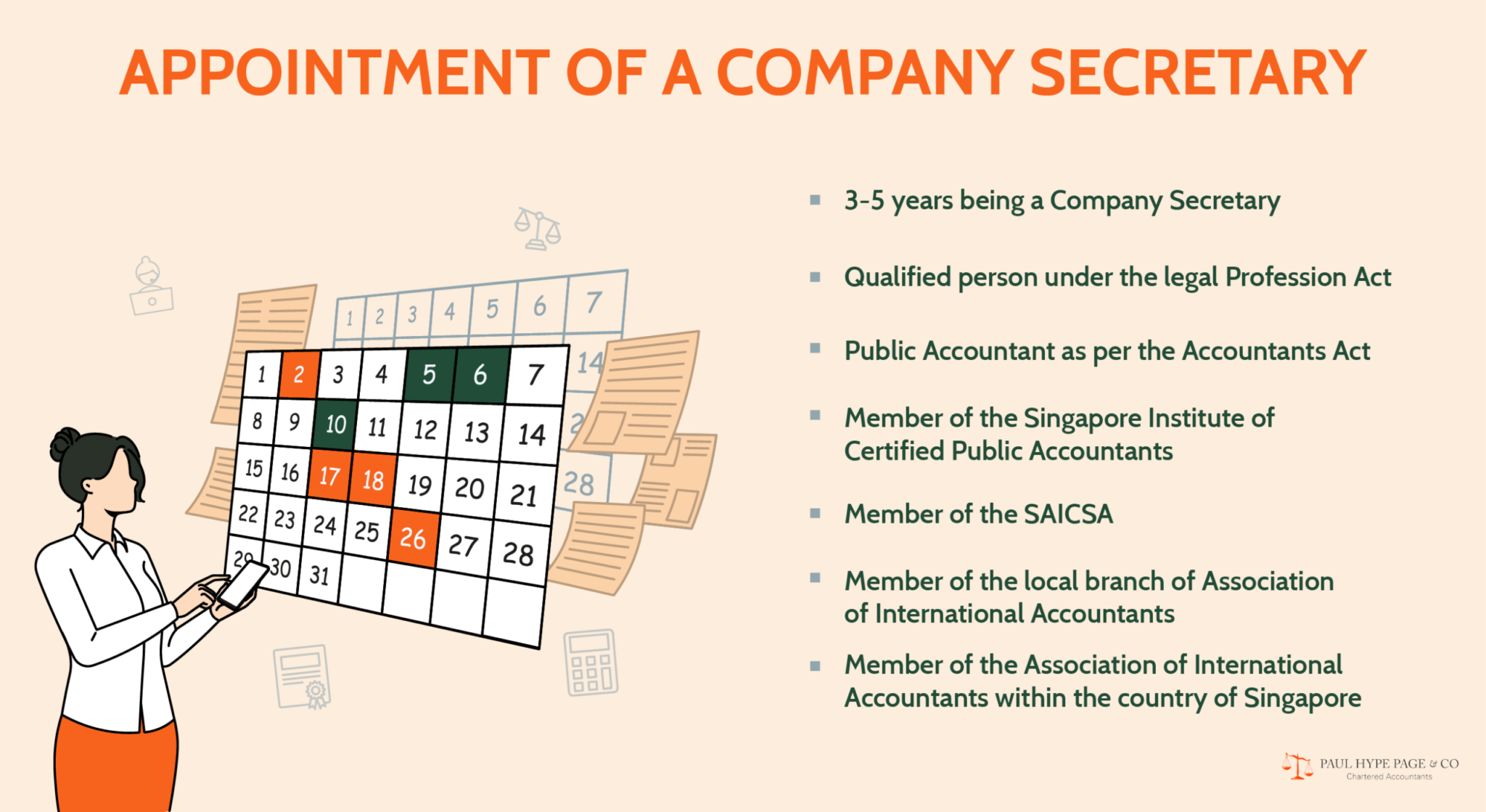 Appointment of a Company Secretary Appointment of a Company Secretary in Singapore