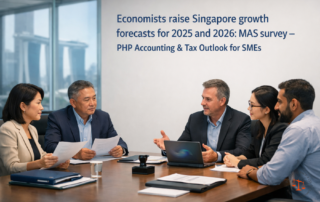 How should Singapore SMEs use improved Singapore GDP growth 2025 2026 forecasts (MAS survey) to plan accounting, tax, and risk controls for 2026–2027