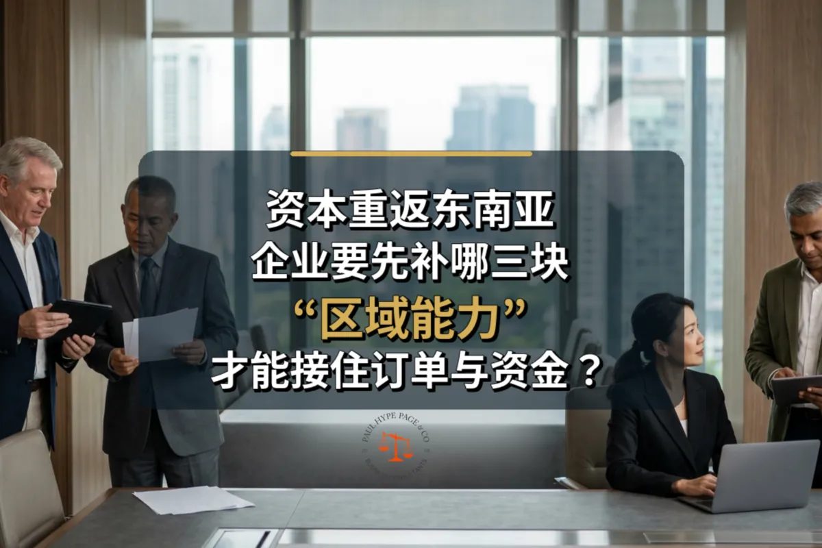 资本重返东南亚，企业要先补哪三块“区域能力”，才能接住订单与资金？