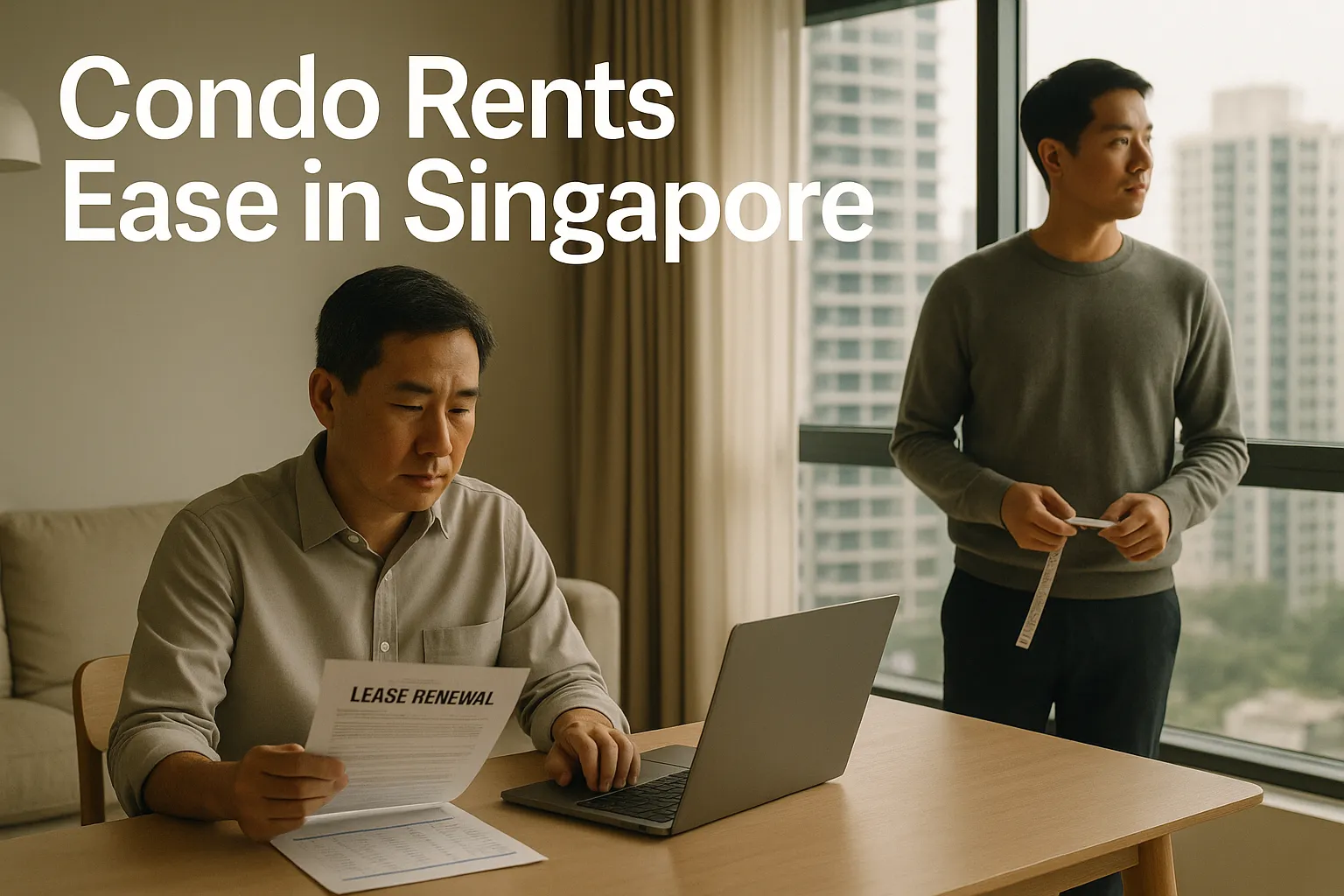 How should Singapore employers respond to the slight dip in condo rents without undermining retention?