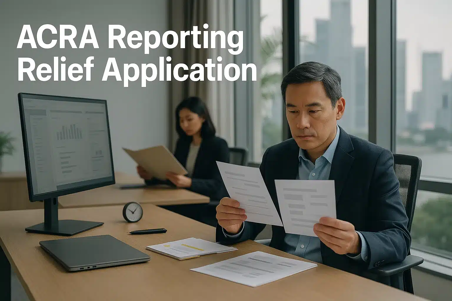 How do I apply to ACRA for financial reporting relief if my Singapore company cannot fully comply with the prescribed accounting standards?