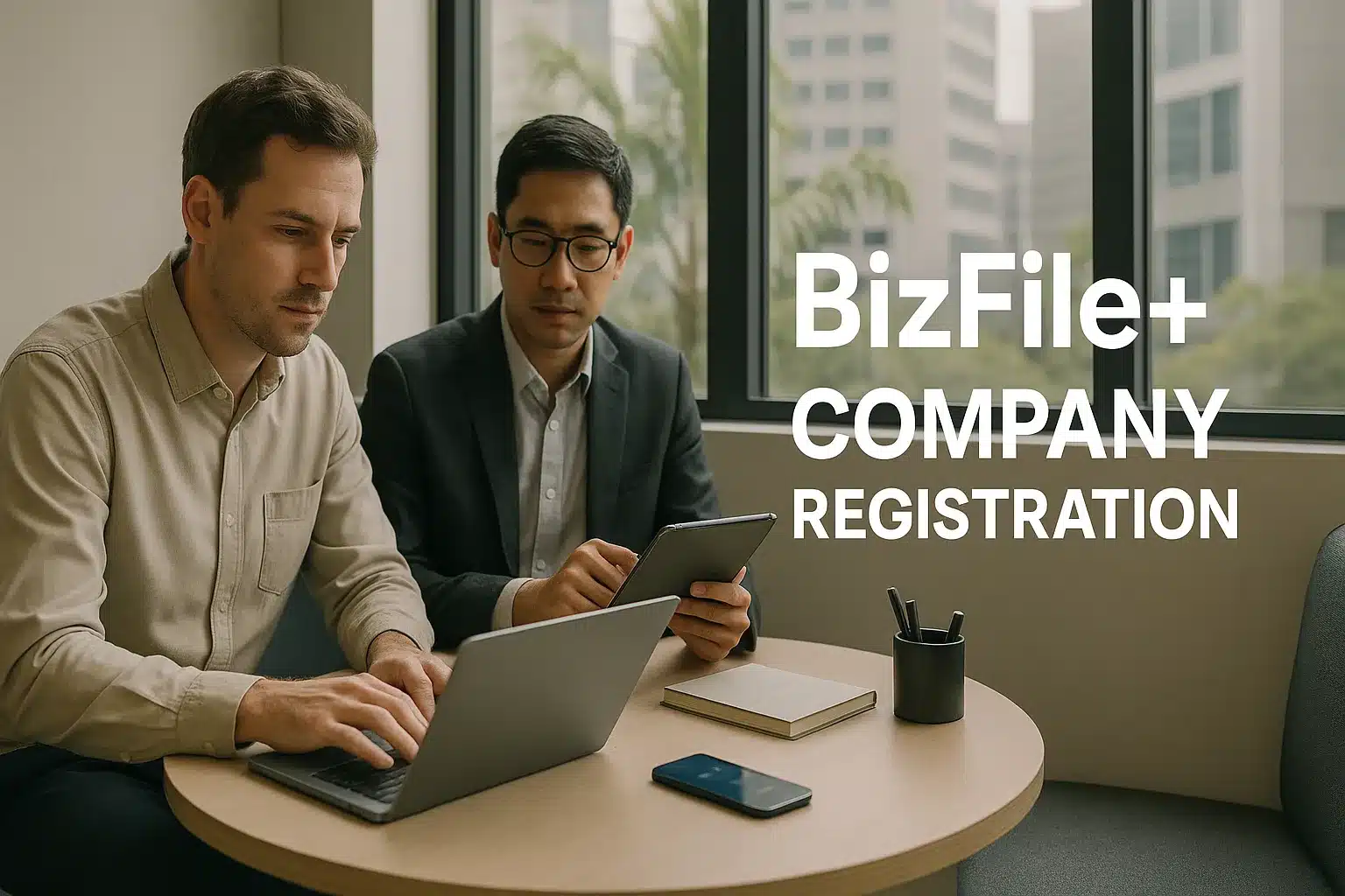 How do I register a local company in Singapore via ACRA’s BizFile+ portal, and what minimum requirements must I meet?