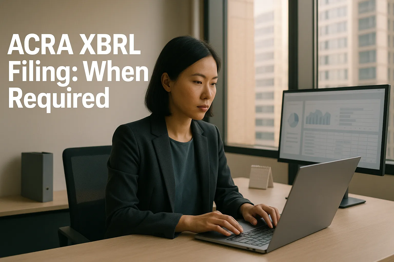When does a Singapore company have to file financial statements in XBRL with ACRA?