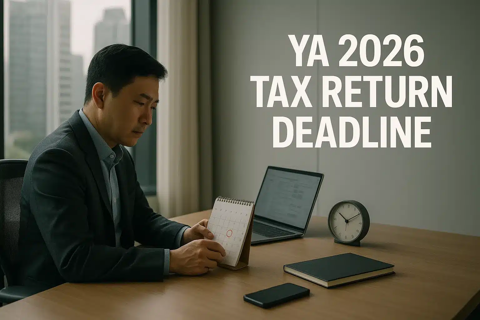 When must a Singapore company file its corporate income tax return for YA 2026 and what happens if it files late?